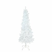 Northlight 7.5' Pencil White Glimmer Iridescent Spruce Artificial Christmas Tree, Unlit