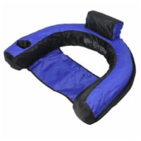 Swim Central 32233524 28 in. Inflatable Floating U-Seat Swimming Pool Lounger, Blue & Black