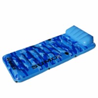 Swim Central 32231742 81 in. Inflatable Camouflage Sumo Sized Swimming Pool Raft, Blue