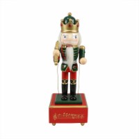 Nutcracker Factory 12  Red and Green Animated King with Scepter Christmas Nutcracker