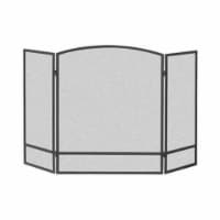 Panacea 15951 3-Panel Arch Screen with Double Bar for Fireplace- Black