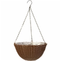 Panacea Resin Brown Wicker Hanging Basket
