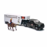 New-Ray SS-38636 PBR Pick Up & Cattle Trailer With Bull & Rider Set Pack of 6