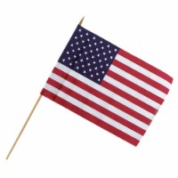 Valley Forge 12 In. x 18 In. Polycotton Stick American Flag USE12D Pack of 48 Perspective: Main