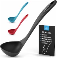 Zulay Kitchen Large Nylon Ladle Scoop Spoon - Black
