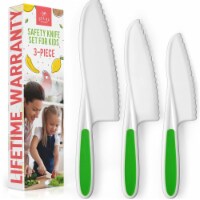 Zulay Kitchen Kids Knife Set - Green & White