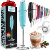 Zulay Kitchen MILK BOSS Milk Frother With Stand - Caribbean Aqua