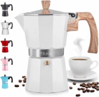 Zulay Kitchen Classic Stovetop Italian Style Espresso Maker 2020 Model - White