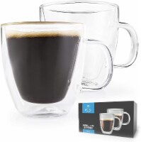 Zulay Kitchen Double Wall Insulated Clear Glass Espresso Cups, set-of-2 (5.4oz)
