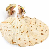 Zulay Kitchen Novelty Throw Burrito Blanket Flour Tortilla Design - 71inches