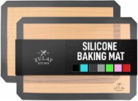 Zulay Kitchen Silicone Baking Mat Sheet 2-Pack - Dark Gray Rim Border