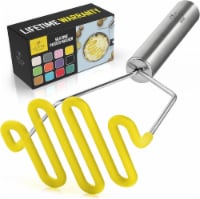 Zulay Kitchen Potato Masher with Premium Silicone-Coated Stainless-Steel Design - Yellow