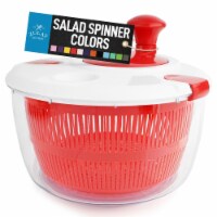 Zulay Kitchen Salad Spinner Large 15L Capacity - Red