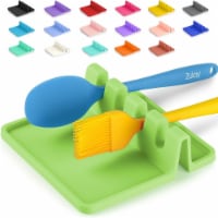 Zulay Kitchen Silicone Utensil Rest with Drip Pad - Light Olive Green