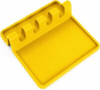 Zulay Kitchen Silicone Utensil Rest with Drip Pad - Lemon Yellow