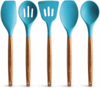 Zulay Kitchen Silicone Utensils Set 5 pcs - Blue