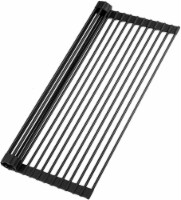 Grand Fusion Over Sink Roll-Up Dish Drying Rack with Silicone Drip Tray,  Black, each - Fred Meyer