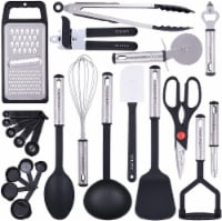 Zulay Kitchen Nylon Kitchen Utensils & Stainless Steel Cooking Utensils Set - 23 Piece