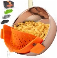 Zulay Kitchen Adjustable Silicone Pot Strainer - Orange