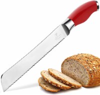 Zulay Kitchen Bread Knife - 8 inch - Red