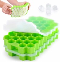 Zulay Kitchen Honeycomb Shaped Silicone Ice Cube Tray Set- 2 Pack