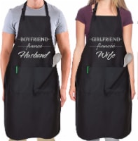 Zulay Kitchen Funny Aprons for Men, Women & Couples Black - Husband and Wife