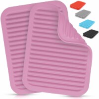 Zulay Kitchen Silicone Trivets For Hot Pots and Pans (2 pack) Pink