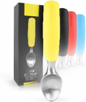 Zulay Kitchen Ice Cream Scoop With Rubber Grip - Yellow