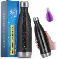Zulay Kitchen Hydration Nation Stainless Steel Water Bottle - Midnight Black