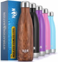 Zulay Kitchen Hydration Nation Stainless Steel Water Bottle - Wood Grain