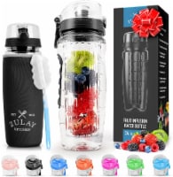 Zulay Kitchen Hydration Nation Portable Water Bottle with Fruit Infuser - Black