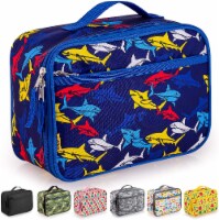 Zulay Kitchen Insulated Lunch Bag With  Compartment & Built-In Handle - Sharks