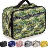 Zulay Kitchen Insulated Lunch Bag With  Compartment & Built-In Handle - Shark Camouflage