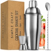 Simple Craft Cocktail Shaker with Built-in Strainer For Bartending & Homebars (24oz)