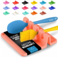 Zulay Kitchen Silicone Utensil Rest with Drip Pad - Peach Bud