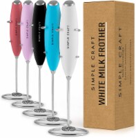 Simple Craft Milk Frother With Stand - White