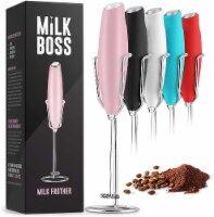 Zulay Kitchen Milk Boss Milk Frother With Holster Stand - Cotton Candy