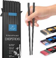 Zulay Kitchen Premium Japanese Chopsticks Reusable & Durable Design - Black