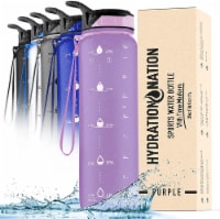 Zulay Kitchen Hydration Nation Water Bottle With Time Marker 32 oz - Purple