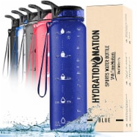 Zulay Kitchen Hydration Nation Water Bottle With Time Marker 32 oz - Blue