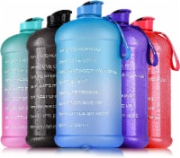 Zulay Kitchen Hydration Nation Water Bottle With Motivational Time Reminder - Ombre Blue