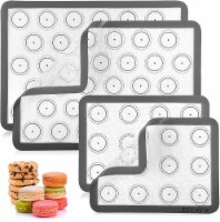 Zulay Kitchen Macaron Silicone Baking Mats With Pre-printed Template Design - Gray