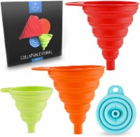 Zulay Kitchen Silicone Funnels Set With Narrow Mouth - Set of 4