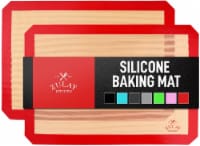 Zulay Kitchen Silicone Baking Mat Sheet 2-Pack - Red