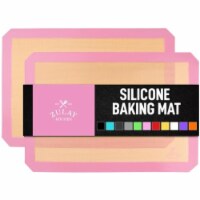 Zulay Kitchen Silicone Baking Mat Sheet 2-Pack - Pink