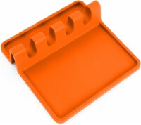 Zulay Kitchen Silicone Utensil Rest with Drip Pad - Orange