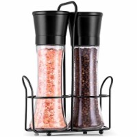 Zulay Kitchen Salt and Pepper Grinder with Adjustable Coarseness Options - Black