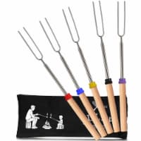 Zulay Kitchen Long Marshmallow Roasting Sticks Extendable Design (32 Inch) 5 Pack Assorted