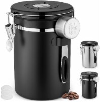 Zulay Kitchen Coffee Canister For Ground Coffee (21oz) - Black