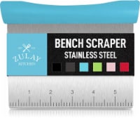 Zulay Kitchen Multi-purpose Bench Scraper & Chopper - Square Blue Handle